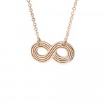 Infinity necklace, Κ14 pink gold with diamond 0.006ct, VS2, H ko4374 NECKLACES Κοσμηματα - chrilia.gr