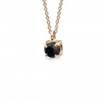 Solitaire necklace, Κ9 pink gold with onyx, ko4424 NECKLACES Κοσμηματα - chrilia.gr