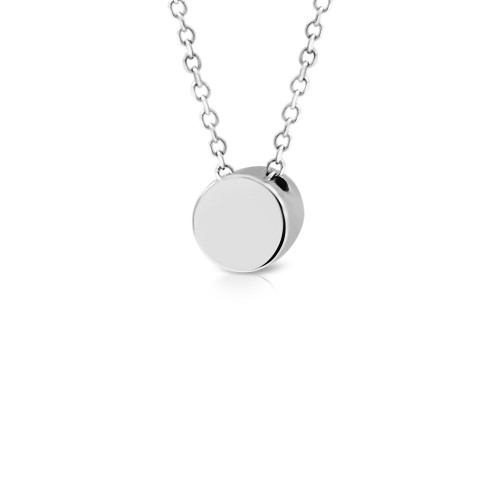 Round necklace, Κ9 white gold, ko4491 NECKLACES Κοσμηματα - chrilia.gr