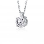 Solitaire necklace 18K white gold with diamond 0.46ct , VS1, H from GIA ko4563 NECKLACES Κοσμηματα - chrilia.gr