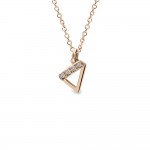 Monogram necklace Δ, Κ14 pink gold with diamonds 0.02ct, VS2, H ko4623 NECKLACES Κοσμηματα - chrilia.gr