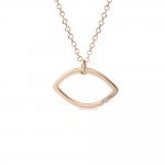Eye necklace, Κ14 pink gold with diamond 0.003ct, VS2, H ko4714 NECKLACES Κοσμηματα - chrilia.gr