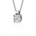 Solitaire necklace Κ18 white gold with diamond  0.19ct, SI1, G from IGL, ko5513 NECKLACES Κοσμηματα - chrilia.gr