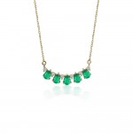 Necklace, Κ18 gold with emeralds 0.67cts and diamonds 0.07ct, VS1, G, ko5566 NECKLACES Κοσμηματα - chrilia.gr