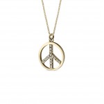 Symbol of peace necklace, Κ14 gold with zircon, ko1759 NECKLACES Κοσμηματα - chrilia.gr
