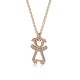 Necklace for baby and mum, K14 pink gold with girl and diamonds 0.03ct, VS2, H, pk0092