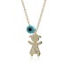 Necklace for baby and mum, K14 gold with girl, eye and diamonds 0.01ct, VS2, H, pk0107