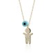 Necklace for baby and mum, K14 gold with boy, eye and diamonds 0.01ct, VS2, H pk0108