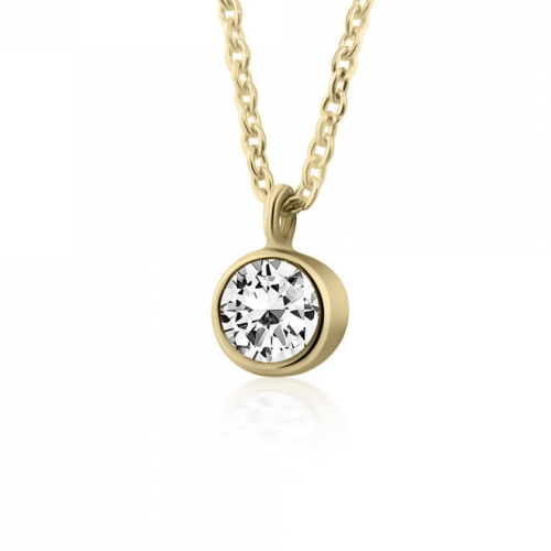 Solitaire necklace 18K gold with diamond 0.11ct, VS2, H ko5435 NECKLACES Κοσμηματα - chrilia.gr