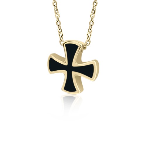 Cross necklace, Κ9 gold with enamel, ko4925 NECKLACES Κοσμηματα - chrilia.gr