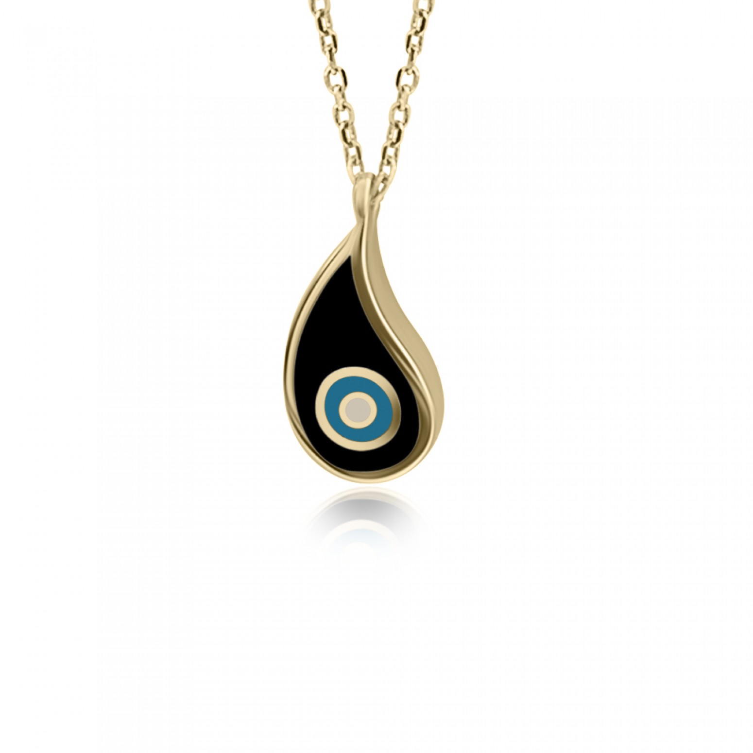 Eye necklace, Κ9 gold with enamel, ko4930 NECKLACES Κοσμηματα - chrilia.gr