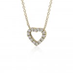 Heart necklace, Κ18 gold with diamonds 0.05ct, VS2, H ko5074 NECKLACES Κοσμηματα - chrilia.gr