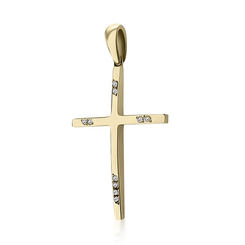 Βαπτιστικός σταυρός Κ14 χρυσό με ζιργκόν st4023 ΣΤΑΥΡΟΙ Κοσμηματα - chrilia.gr