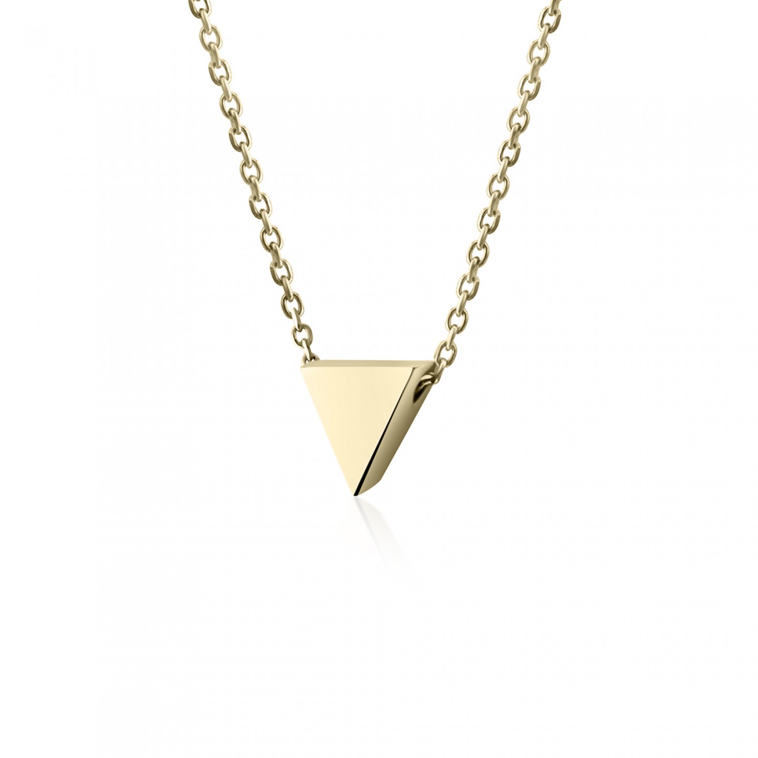 Triangle necklace, Κ14 gold, ko5492 NECKLACES Κοσμηματα - chrilia.gr