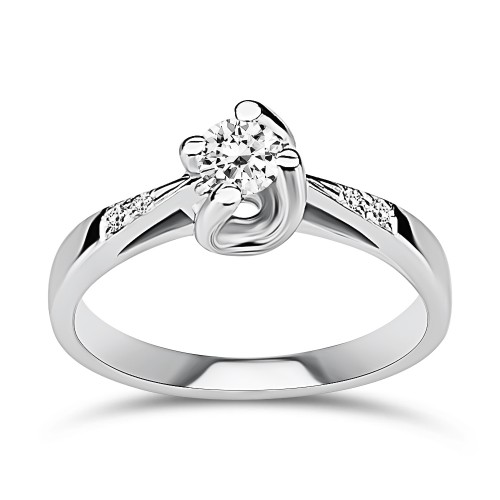 Solitaire ring, 18K white gold with center diamond 0.22ct, VS2, F from IGL da3866 ENGAGEMENT RINGS Κοσμηματα - chrilia.gr
