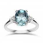 Μονόπετρο δαχτυλίδι Κ18 λευκόχρυσο με ακουαμαρίνα 1.66ct και διαμάντια VS1, H  da3876 ΔΑΧΤΥΛΙΔΙΑ ΑΡΡΑΒΩΝΑ Κοσμηματα - chrilia.gr