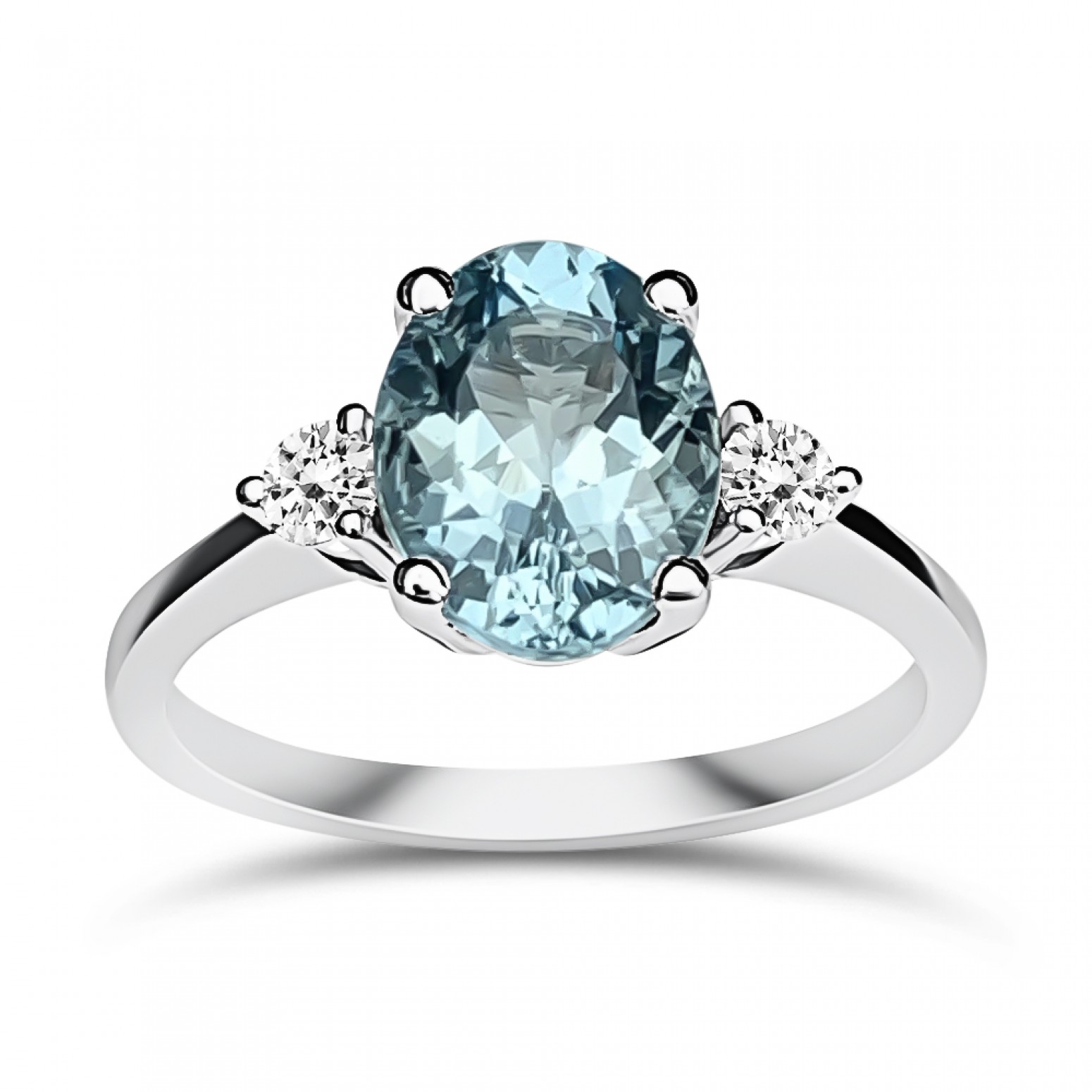 Μονόπετρο δαχτυλίδι Κ18 λευκόχρυσο με ακουαμαρίνα 1.66ct και διαμάντια VS1, H  da3876 ΔΑΧΤΥΛΙΔΙΑ ΑΡΡΑΒΩΝΑ Κοσμηματα - chrilia.gr