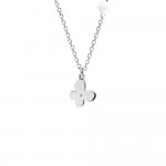 Butterfly necklace, Κ14 white gold with zircon and pearl, ko5185 NECKLACES Κοσμηματα - chrilia.gr