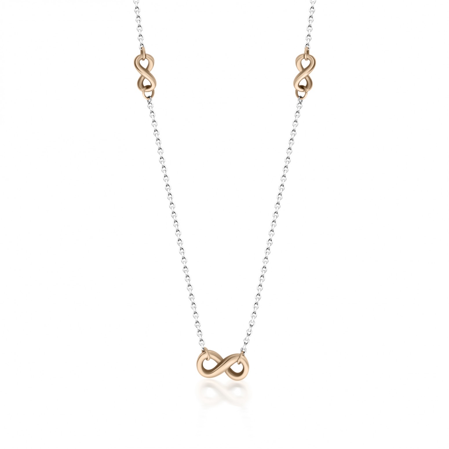 Infinity necklace, Κ14 pink gold, ko4118 NECKLACES Κοσμηματα - chrilia.gr
