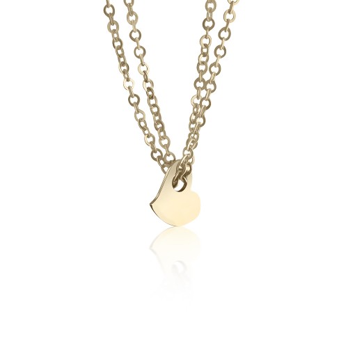 Heart necklace, Κ14 gold, ko1389 NECKLACES Κοσμηματα - chrilia.gr