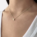 Moon necklace, Κ14 gold with zircon, ko1805 NECKLACES Κοσμηματα - chrilia.gr
