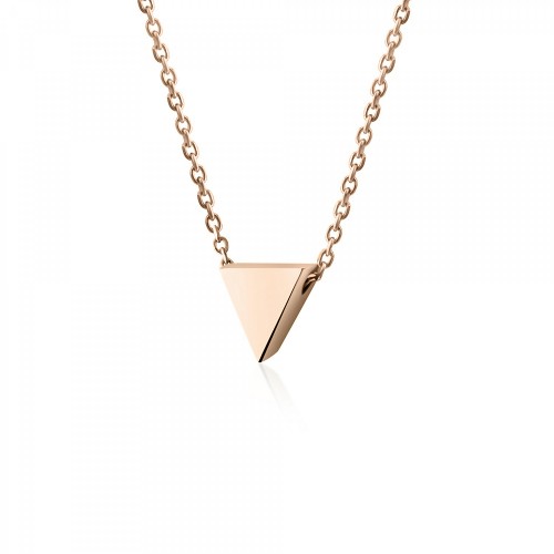 Triangle necklace, Κ14 pink gold, ko4080 NECKLACES Κοσμηματα - chrilia.gr