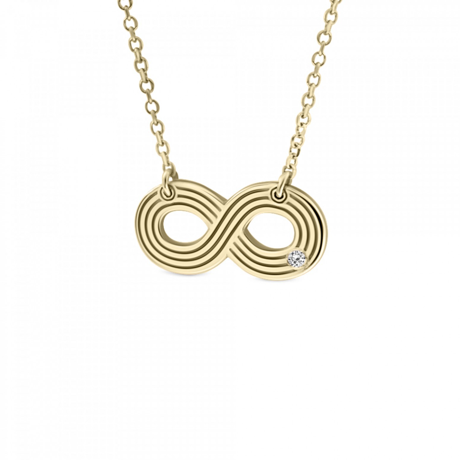 Infinity necklace, Κ14 gold with diamond 0.06ct, VS2, H ko5288 NECKLACES Κοσμηματα - chrilia.gr