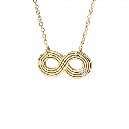 Infinity necklace, Κ14 gold with diamond 0.06ct, VS2, H ko5288 NECKLACES Κοσμηματα - chrilia.gr