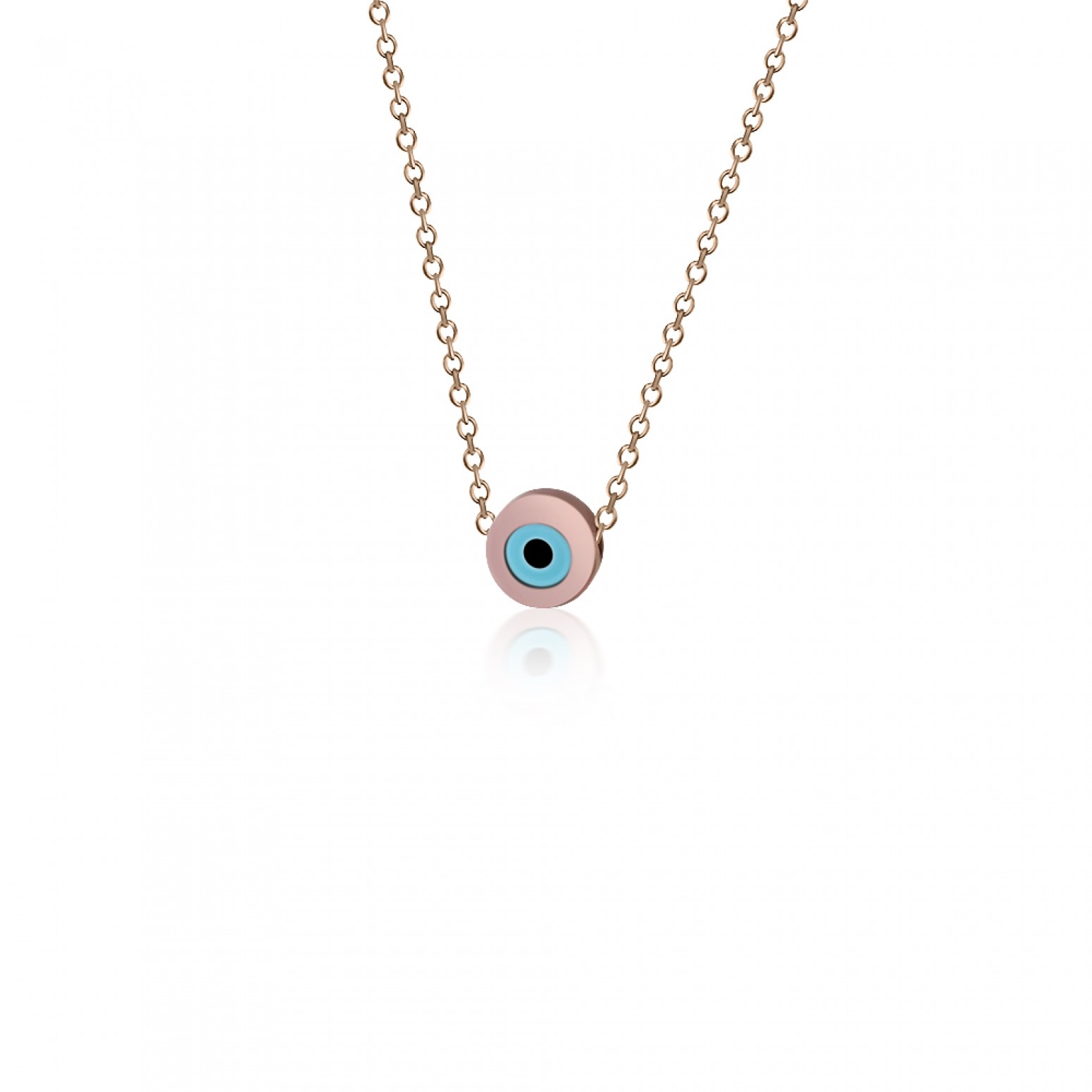 Necklace, K14 pink gold with eye, ko5601 NECKLACES Κοσμηματα - chrilia.gr