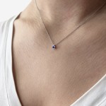 Solitaire necklace 18K white gold with tanzanite 0.15ct, ko5622 NECKLACES Κοσμηματα - chrilia.gr