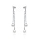 Dangle earrings K14 white gold with pearls and zircon, sk1577