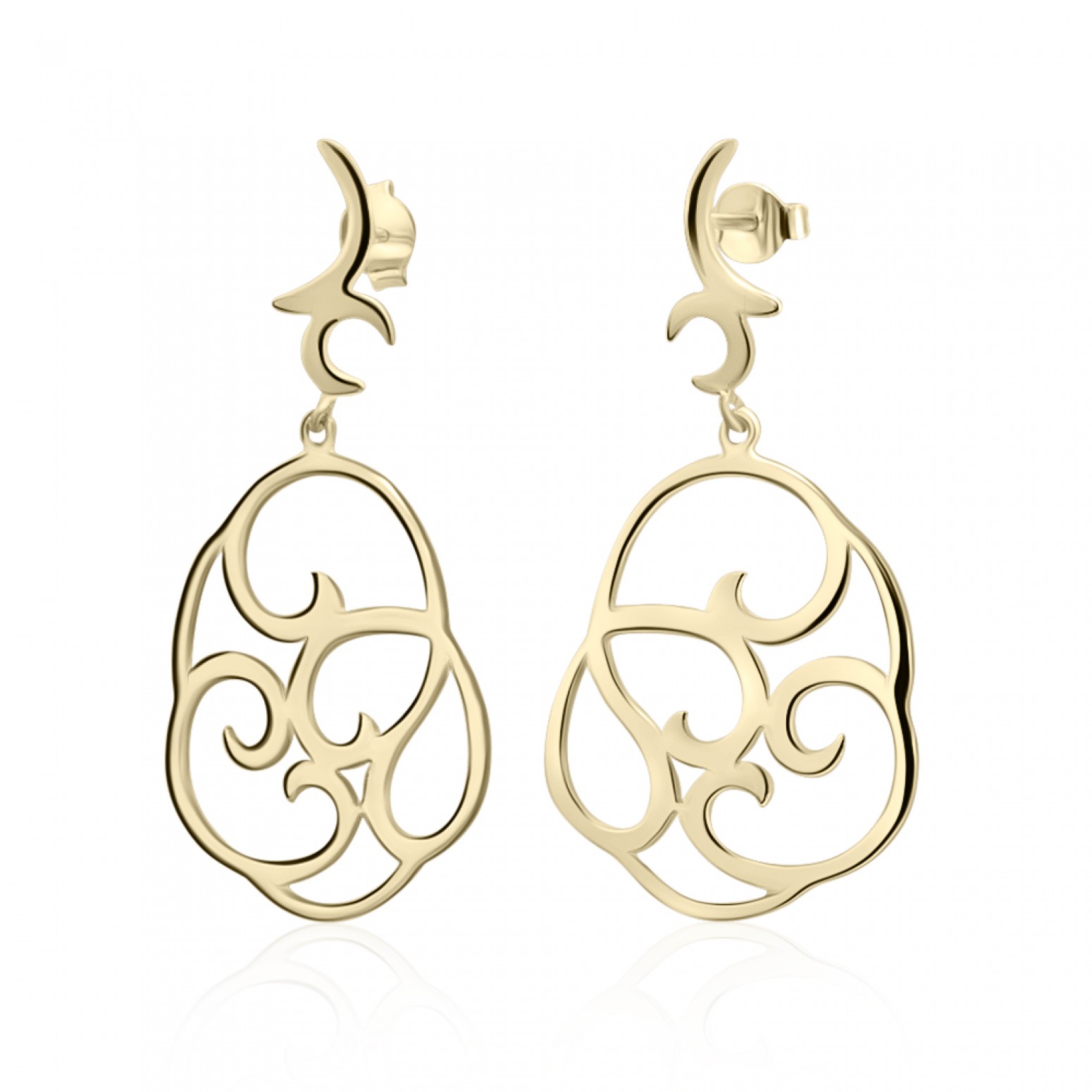 Dangle earrings K9 gold, sk2340 EARRINGS Κοσμηματα - chrilia.gr