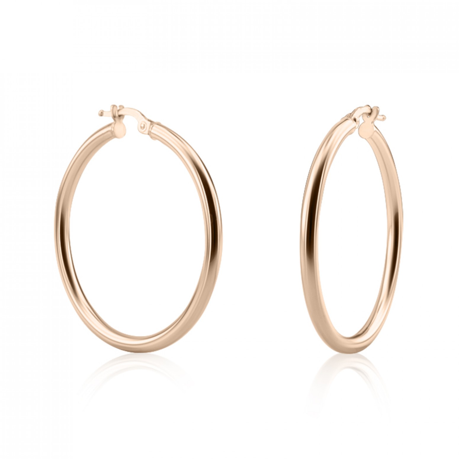 Hoop earrings K14 pink gold, sk3169 EARRINGS Κοσμηματα - chrilia.gr