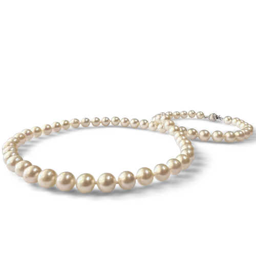 Necklace with white sea pearls Κ14, Akoya Japan, 6,00mm - 6,50mm ko4096