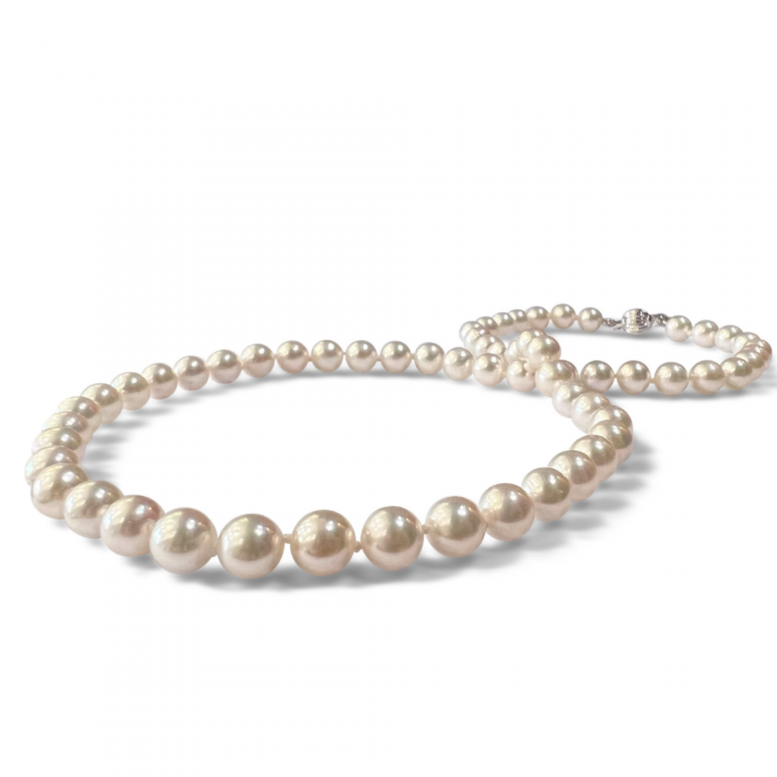 Necklace with white sea pearls Κ14, Akoya Japan, 8.00mm - 8.50mm ko4099 NECKLACES Κοσμηματα - chrilia.gr