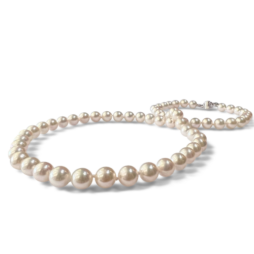 Necklace with white sea pearls Κ14, Akoya Japan, 8.00mm - 8.50mm ko4099