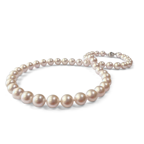 Necklace with white sea pearls Κ14, Akoya Japan,8.50mm - 9.00mm ko5206