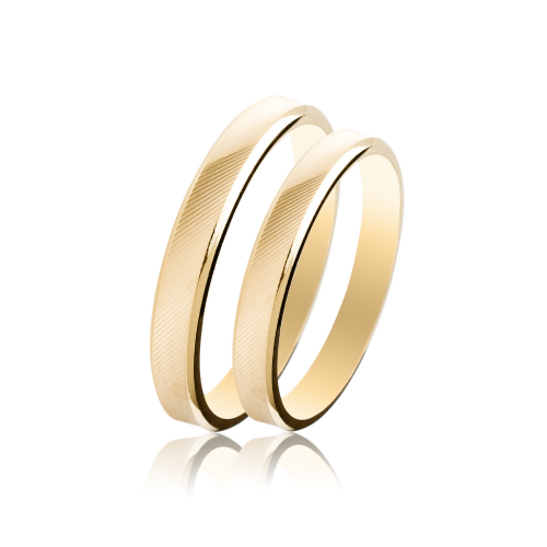 Maschio Femmina wedding rings in yellow gold, K9, pair da4027 WEDDING RINGS Κοσμηματα - chrilia.gr