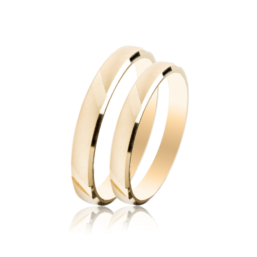Maschio Femmina wedding rings in yellow gold, K9, pair da4029 WEDDING RINGS Κοσμηματα - chrilia.gr
