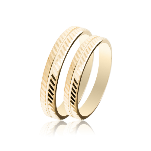 Maschio Femmina wedding rings in yellow gold, K9, pair da4030 WEDDING RINGS Κοσμηματα - chrilia.gr