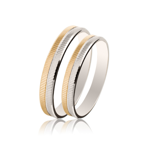 Maschio Femmina wedding rings in white and pink gold, K9, pair da4032 WEDDING RINGS Κοσμηματα - chrilia.gr