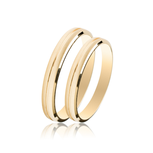 Maschio Femmina wedding rings in yellow gold, K9, pair da4034 WEDDING RINGS Κοσμηματα - chrilia.gr