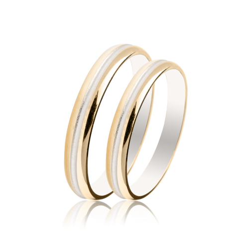 Maschio Femmina wedding rings in yellow and white gold, K9, pair da4035 WEDDING RINGS Κοσμηματα - chrilia.gr