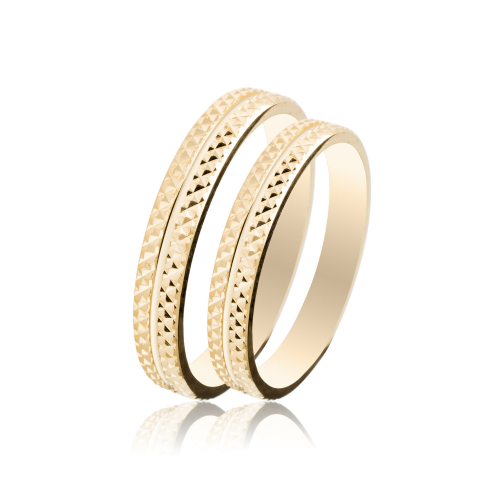 Maschio Femmina wedding rings in yellow gold, K9, pair da4038 WEDDING RINGS Κοσμηματα - chrilia.gr