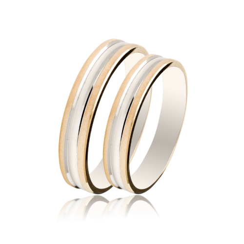 Maschio Femmina wedding rings in yellow and white gold, K9, pair da4045 WEDDING RINGS Κοσμηματα - chrilia.gr