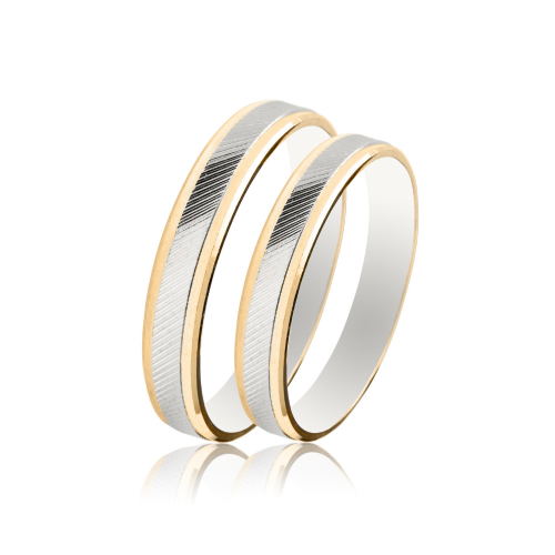 Maschio Femmina wedding rings in yellow and white gold, K9, pair da4047 WEDDING RINGS Κοσμηματα - chrilia.gr