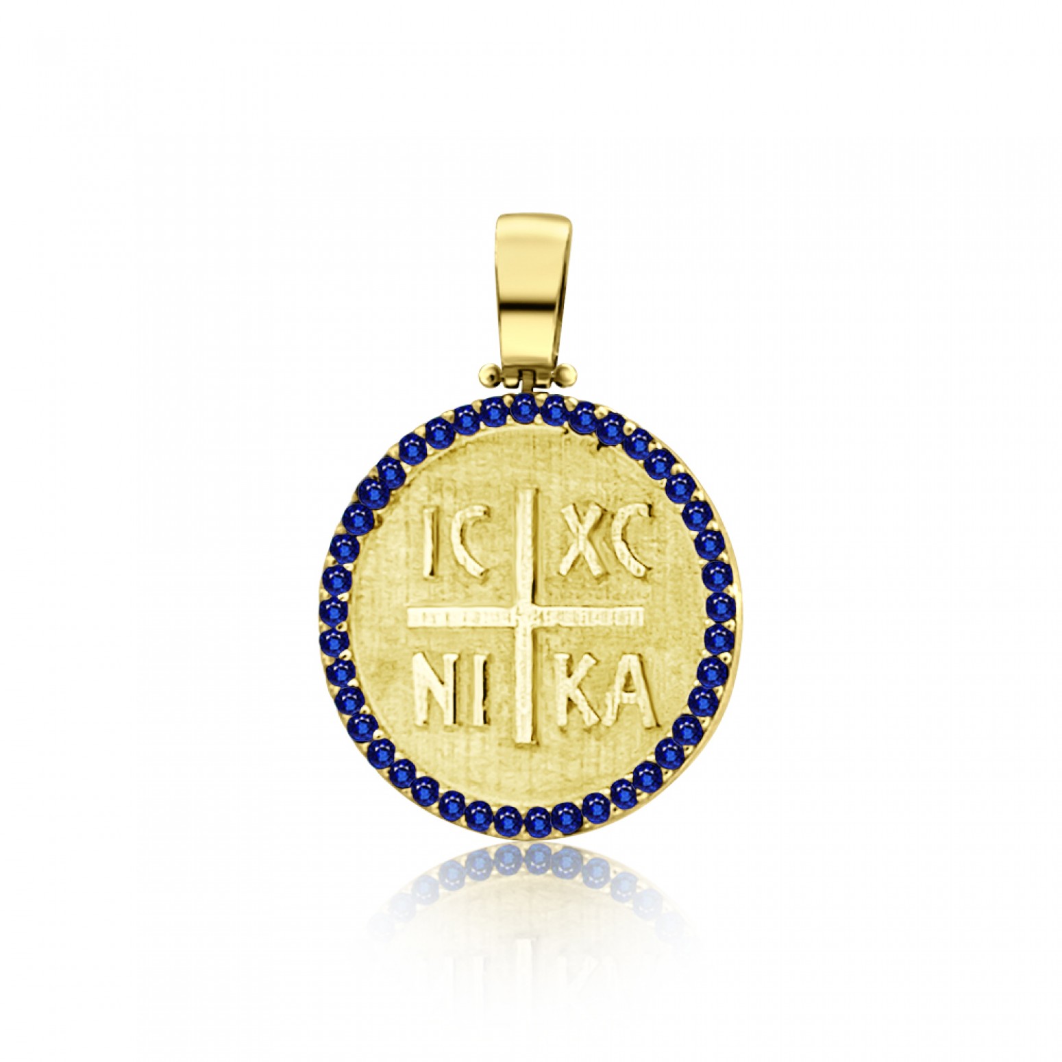  Byzantine K14 gold with blue zircon me2099 BABIES Κοσμηματα - chrilia.gr