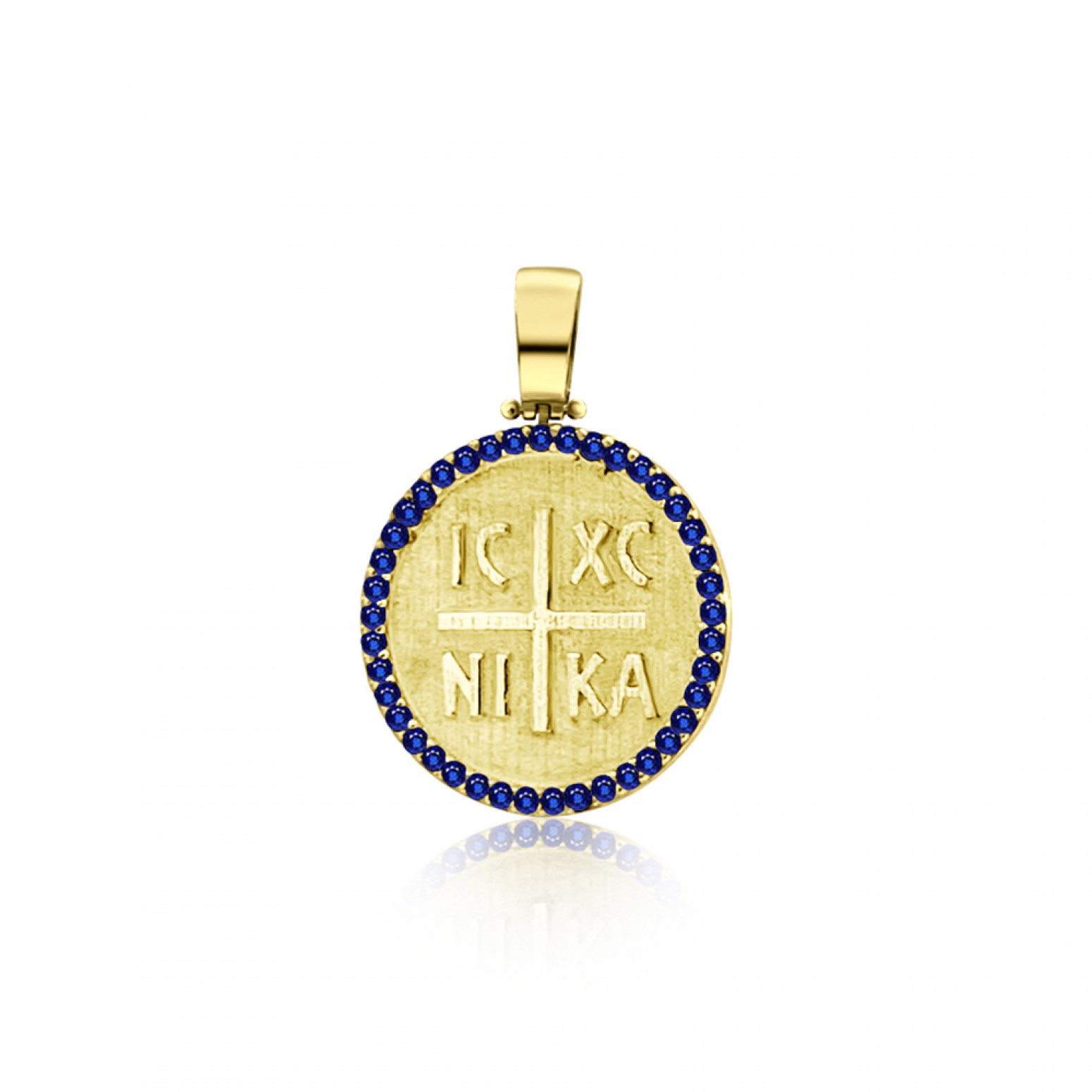  Byzantine K14 gold with blue zircon me2242 BABIES Κοσμηματα - chrilia.gr