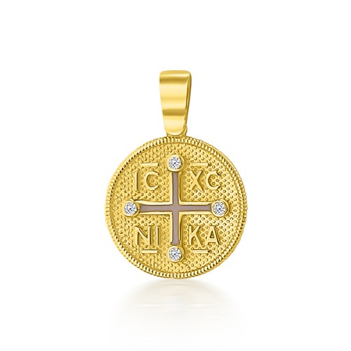  Byzantine K9 gold with zircon and enamel me2248 BABIES Κοσμηματα - chrilia.gr
