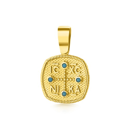  Byzantine K9 gold with enamel me2256 BABIES Κοσμηματα - chrilia.gr